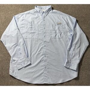 Columbia PFG Omni Shade Vented Fishing Shirt Light Blue Men's XL‎ Button Down
